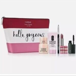 Clinique Skincare Set with Pink and White Bag
